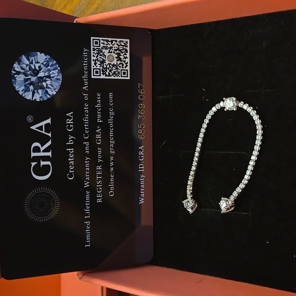 Eternals Earth 1.5 CT Moissanite S925 Sterling Silver Three-Stone Bracelet - Picture 10 of 11